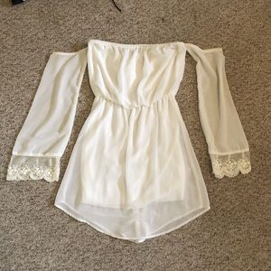 White Strapless dress